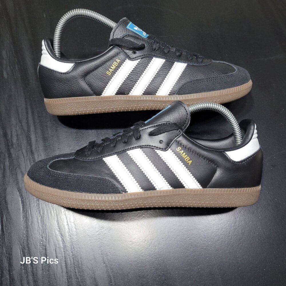 Adidas Samba W Originals OG Black White Leather Womens Gum Sole Sneakers IG9031